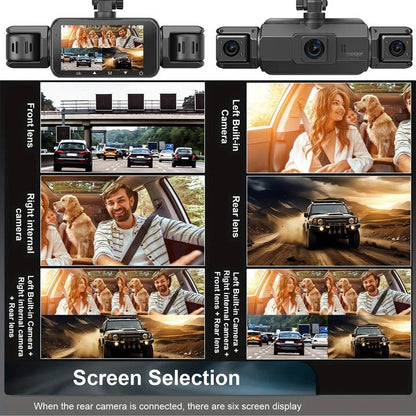Olyyra 4-Channel Smart Dash Cam System – 1920P Front, 360° Coverage, 8 IR Night Vision, WiFi App Control & Parking Monitor for Full Vehicle Security