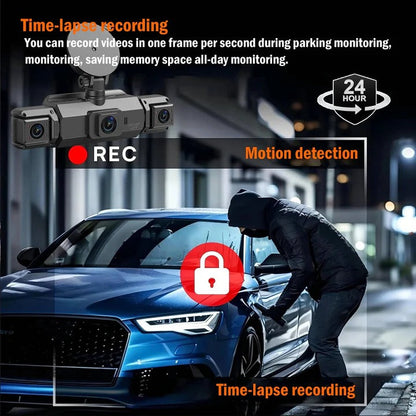 Olyyra 4-Channel Smart Dash Cam System – 1920P Front, 360° Coverage, 8 IR Night Vision, WiFi App Control & Parking Monitor for Full Vehicle Security