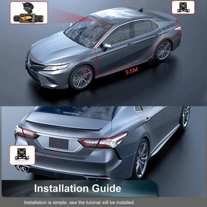 Olyyra 4-Channel Smart Dash Cam System – 1920P Front, 360° Coverage, 8 IR Night Vision, WiFi App Control & Parking Monitor for Full Vehicle Security