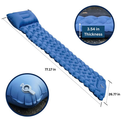 The Ultralight Sleeping Pad S2 – Built-In Foot Pump, 30-Second Inflation, Linkable Snap Buttons, Moisture-Resistant | Hiking, Camping, Beach & Outdoor Adventures