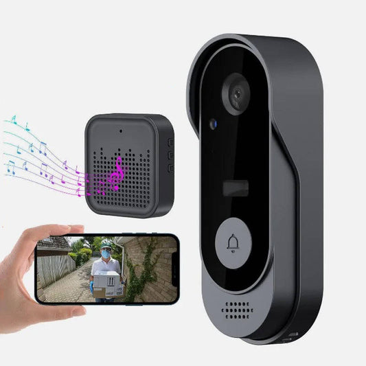Wireless Smart Video Doorbell – No Subscription, PIR Motion Detection, HD Wide-Angle Night Vision, Voice Changer, 1800mAh 6-Month Battery, Multi-User App | Wire-Free Home Security