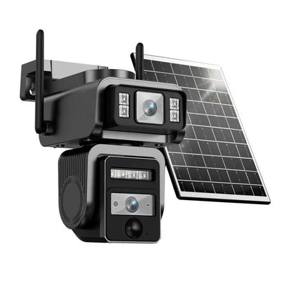 Olyyra Solar Wireless Security Camera – Auto-Tracking Dual Lens, 1080P HD, 355° Rotation, Color Night Vision, PIR Smart Detection & IP66 Weatherproof