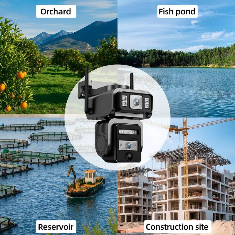 Olyyra Solar Wireless Security Camera – Auto-Tracking Dual Lens, 1080P HD, 355° Rotation, Color Night Vision, PIR Smart Detection & IP66 Weatherproof