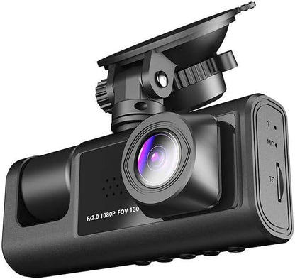 Olyyra 3-Channel Dash Cam Front Rear & Cabin – 1080P, 170° Wide Angle, 4 IR Night Vision Lights, Crash Detection & 24-Hour Parking Monitor with 2" Display