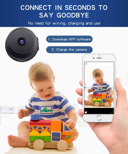 Mini WiFi Security Camera – 1080P Night Vision & Magnetic Mount