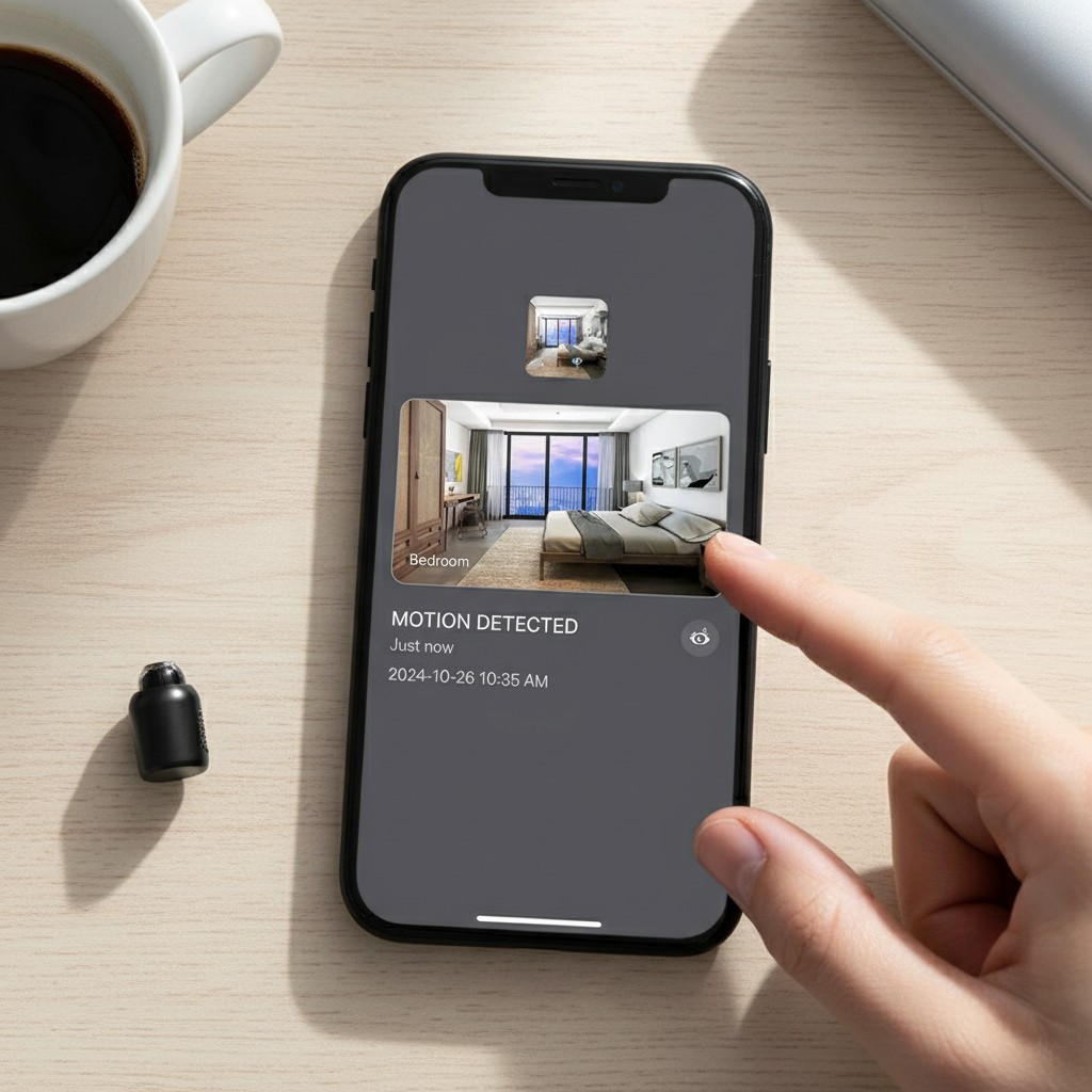 Compact 1080P WiFi Camera – IR Night Vision, Motion Detection & Remote Viewing