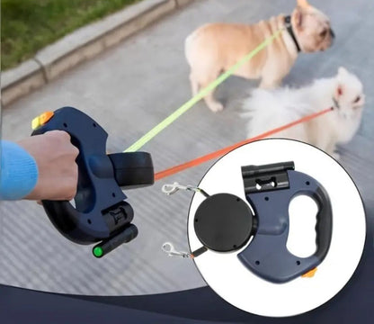 Olyyra Anti-Tangle Double Dog Leash for Easy Walks with Two Dogs
