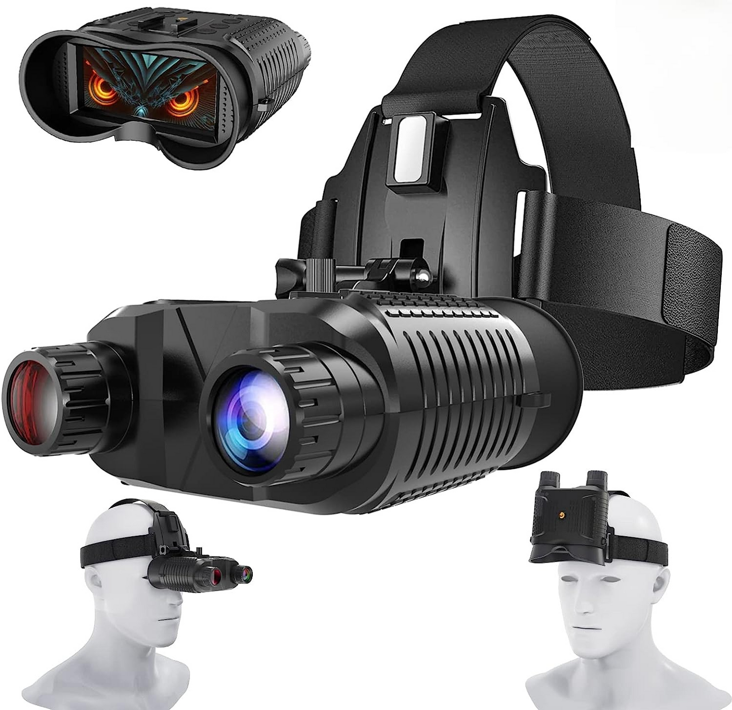 Olyyra 3D Night Vision Goggles Binoculars – 1.3MP Starlight Sensor, 400m Range, Dual 1.3" HD Screens, 8x Zoom, IP54 Waterproof, 3000mAh | Hunting, Wildlife & Night Adventure