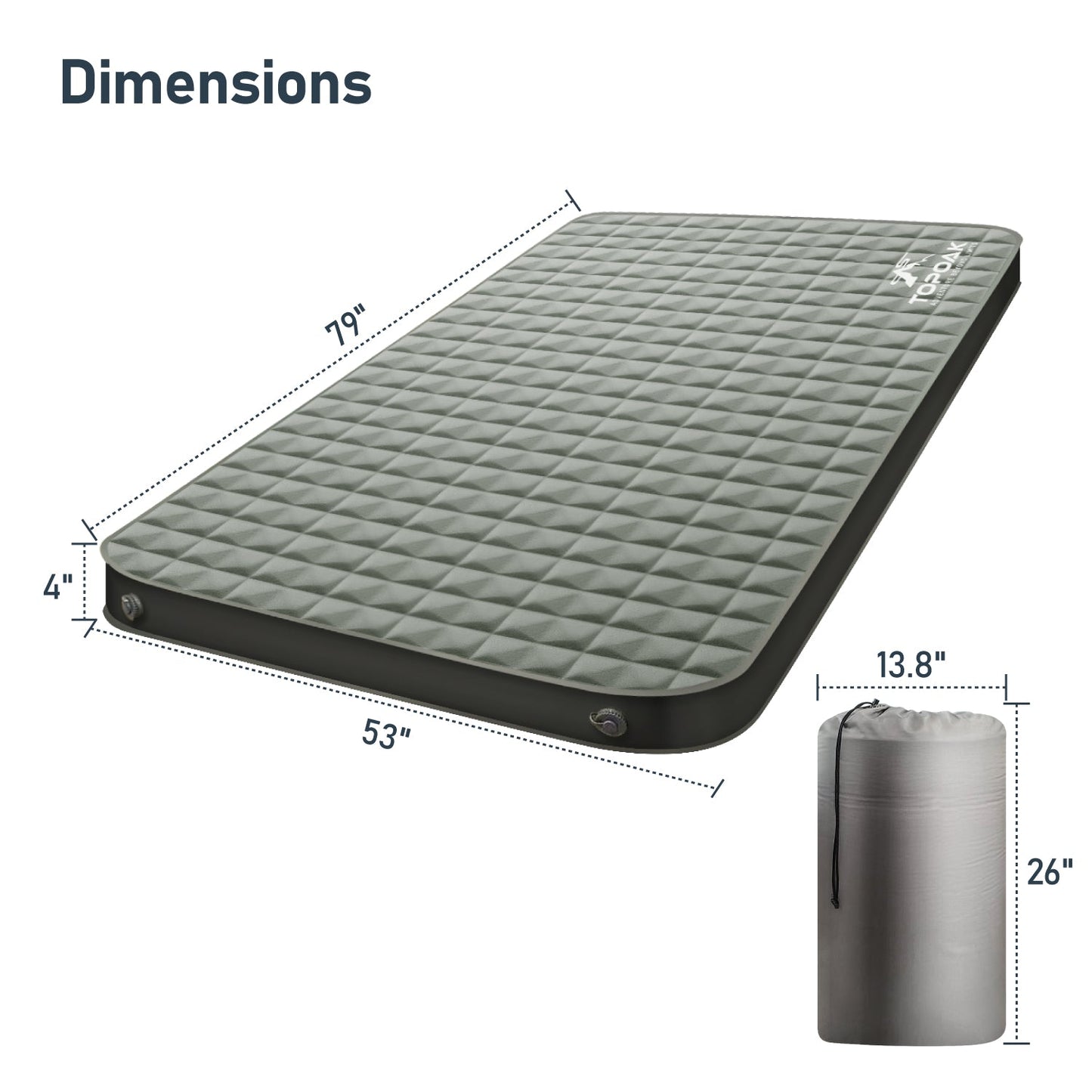 Olyyra Air & Foam Camping Mattress – Adjustable Inflatable, Waterproof TPU, 80"×47"/53" | Rooftop Tent & Outdoor Camping Comfort Upgrade