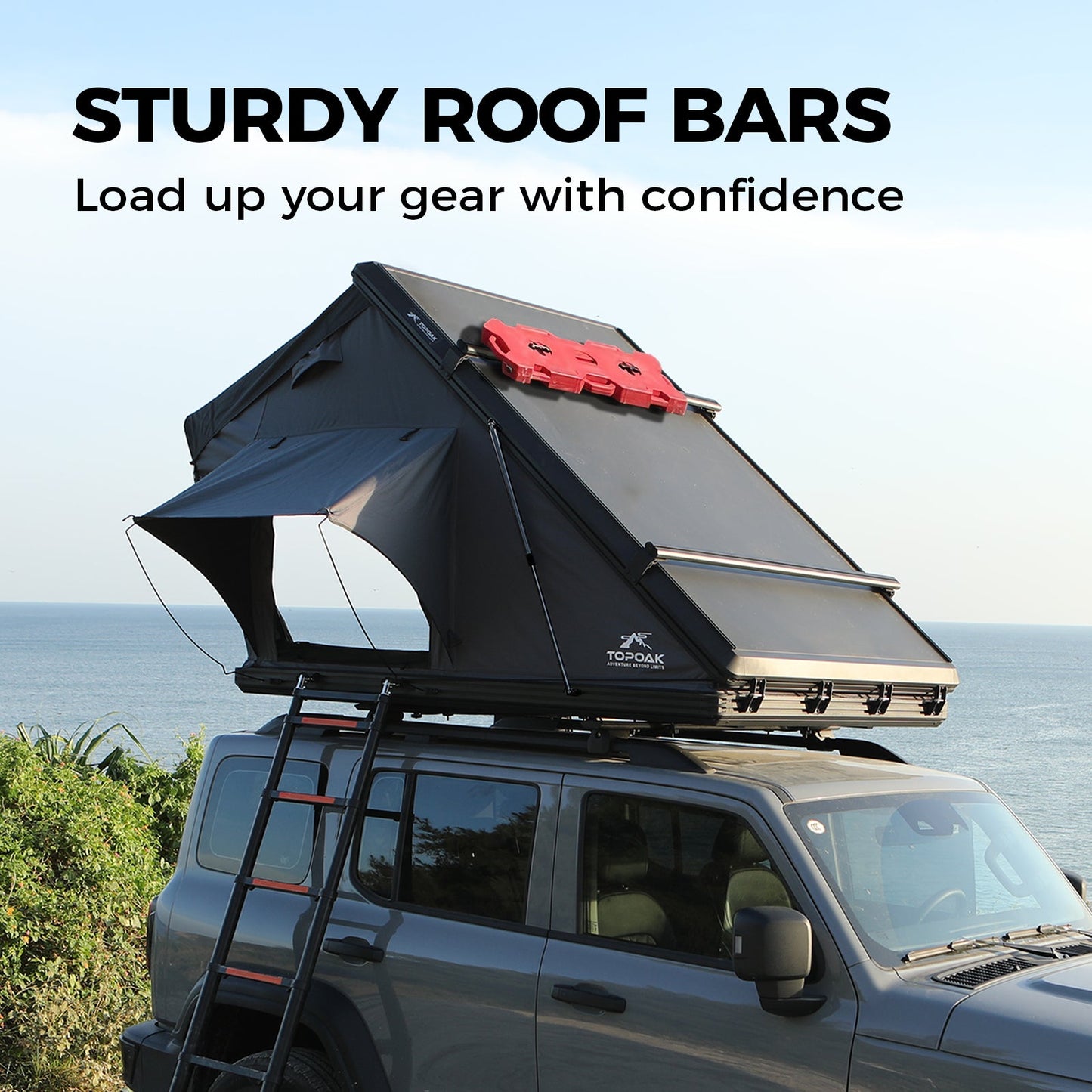 Olyyra Roof Bars for Rooftop Tent – 1 Pair with Mounting Brackets & Hardware Kit | Universal Crossbar Set for RTT Installation