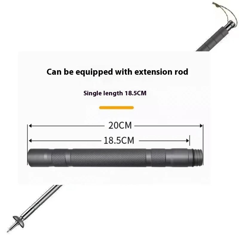Olyyra Trailforce Tactical Survival Hiking Pole – Foldable 5–7 Section Multi-Tool Walking Stick with Fire Starter, Knife, Compass & Emergency Gear