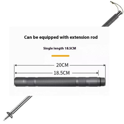 Olyyra Trailforce Tactical Survival Hiking Pole – Foldable 5–7 Section Multi-Tool Walking Stick with Fire Starter, Knife, Compass & Emergency Gear