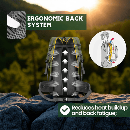 Olyyra TrailPro 50L Hiking Backpack – Breathable Back Support, Reflective Safety Straps & Dedicated Shoe Compartment for Multi-Day Trekking
