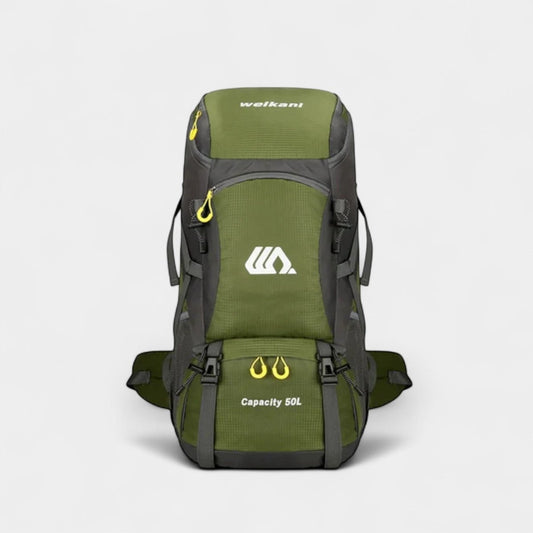 Olyyra TrailPro 50L Hiking Backpack – Breathable Back Support, Reflective Safety Straps & Dedicated Shoe Compartment for Multi-Day Trekking