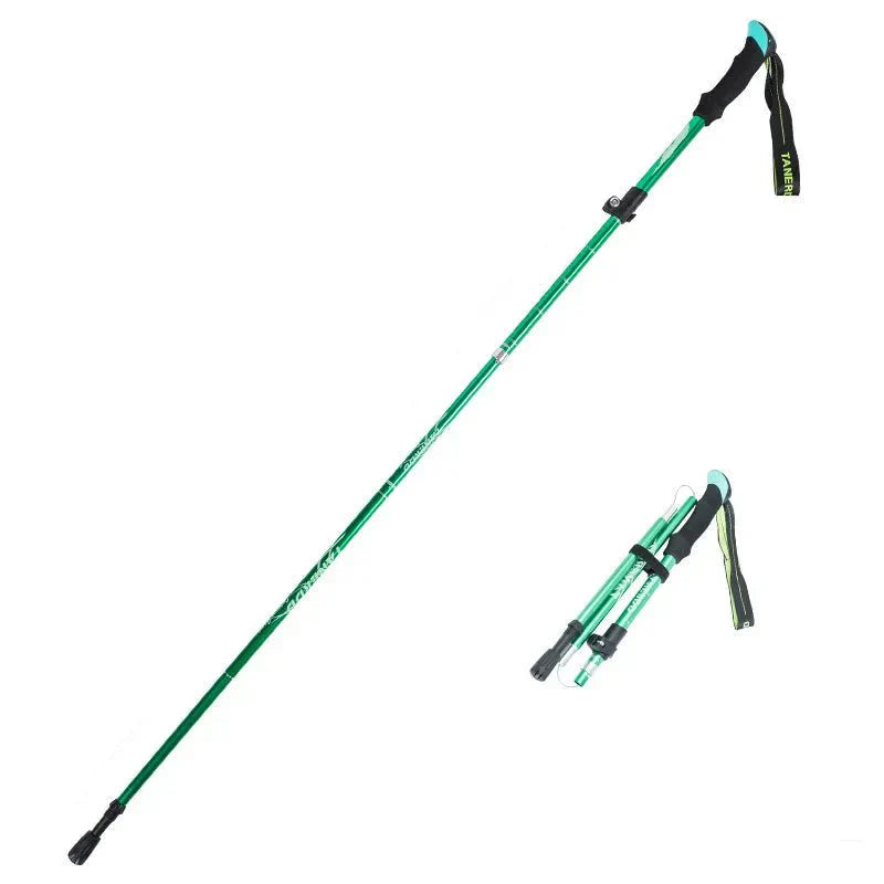 Olyyra Adjustable Hiking Poles – Aluminum or Carbon Construction, Ergonomic Joint-Relief Grip, Anti-Slip Tip, Foldable & Compact | Trekking, Hiking & Long-Distance Outdoor Adventures