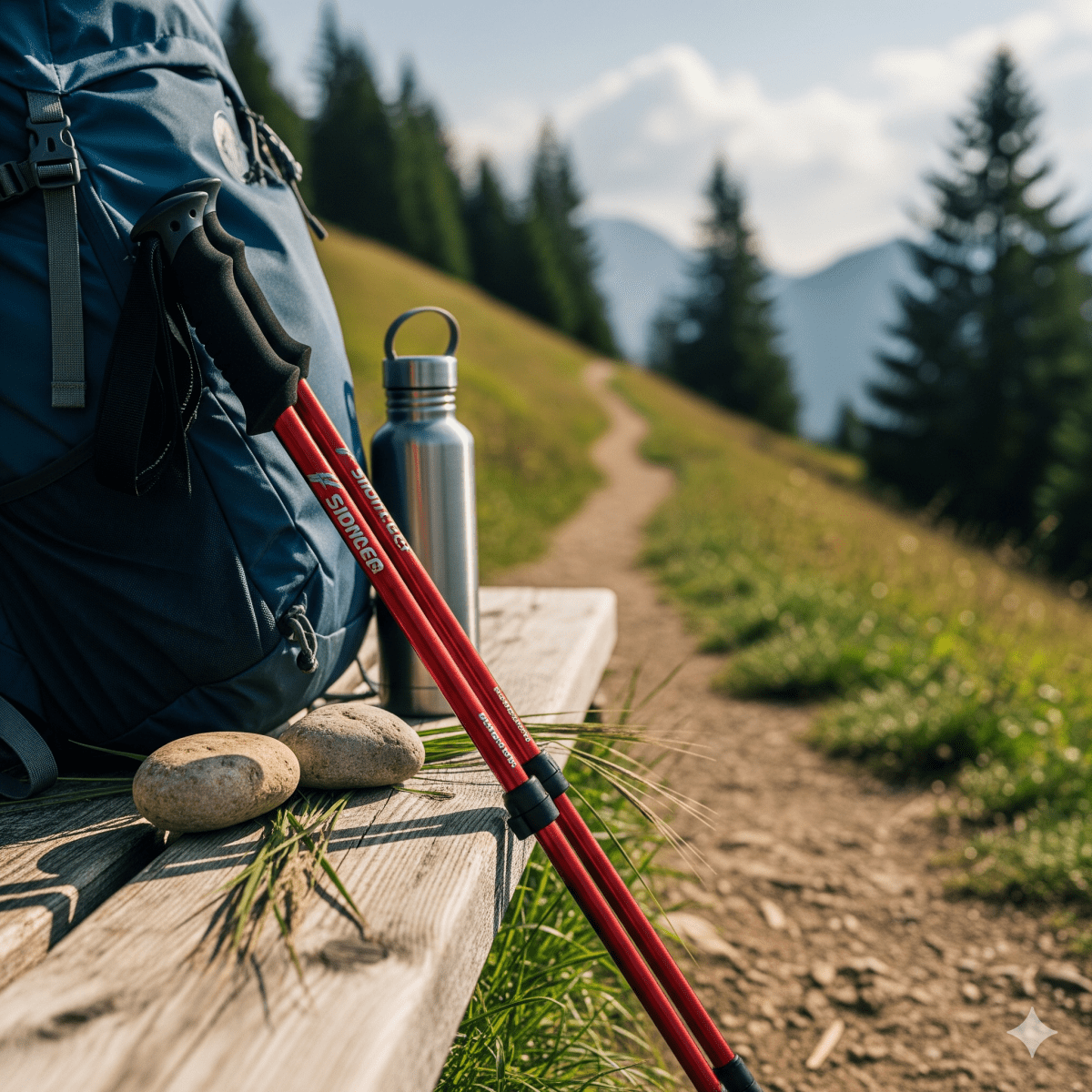 Olyyra Adjustable Hiking Poles – Aluminum or Carbon Construction, Ergonomic Joint-Relief Grip, Anti-Slip Tip, Foldable & Compact | Trekking, Hiking & Long-Distance Outdoor Adventures
