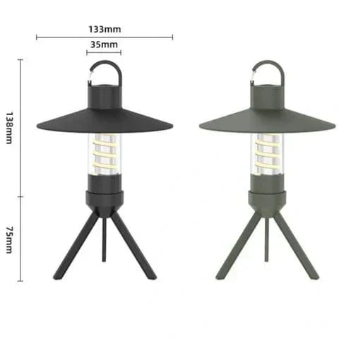 Olyyra Rechargeable Camping Light – Switchable Lampshades, Adjustable Tripod, 9–160 Lumens, 12-Hour Runtime, Waterproof | Camping, Hiking & Outdoor Lighting