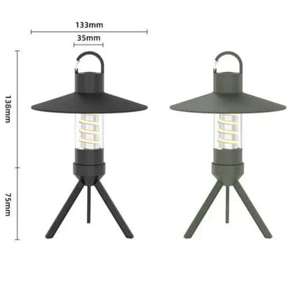 Olyyra Rechargeable Camping Light – Switchable Lampshades, Adjustable Tripod, 9–160 Lumens, 12-Hour Runtime, Waterproof | Camping, Hiking & Outdoor Lighting