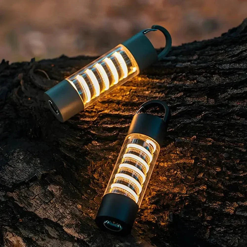 Olyyra Rechargeable Camping Light – Switchable Lampshades, Adjustable Tripod, 9–160 Lumens, 12-Hour Runtime, Waterproof | Camping, Hiking & Outdoor Lighting