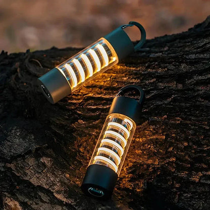 Olyyra Rechargeable Camping Light – Switchable Lampshades, Adjustable Tripod, 9–160 Lumens, 12-Hour Runtime, Waterproof | Camping, Hiking & Outdoor Lighting