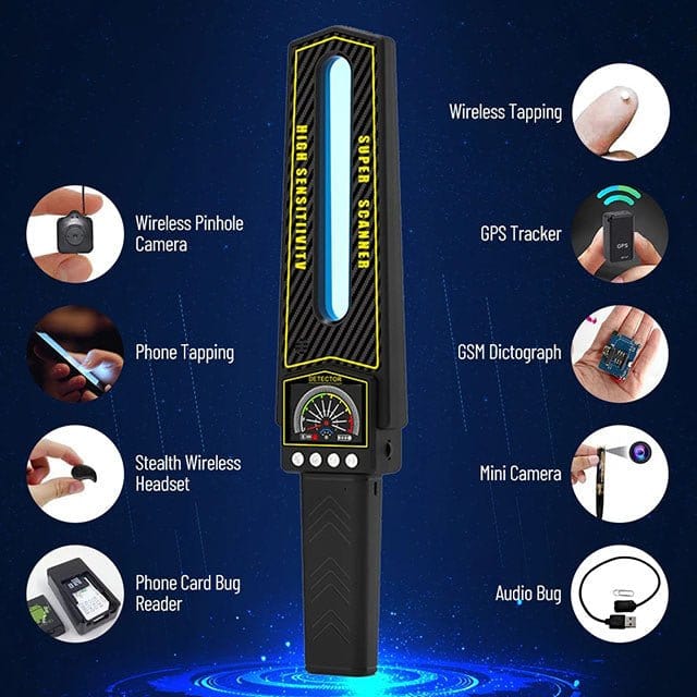 Olyyra RF Bug Detector Scanner – Portable Hidden Camera, GPS Tracker & Wireless Listening Device Finder for Hotels, Vehicles & Travel Privacy