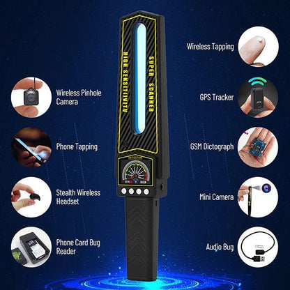 Olyyra RF Bug Detector Scanner – Portable Hidden Camera, GPS Tracker & Wireless Listening Device Finder for Hotels, Vehicles & Travel Privacy